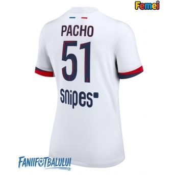 Paris Saint-Germain Willian Pacho #51 Tricou Fotbal Replică 2025-26 Femei Deplasare